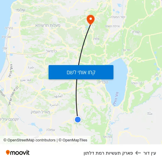 מפת עין דור לפארק תעשיות רמת דלתון