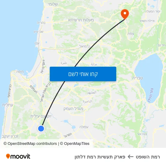 מפת רמת השופט לפארק תעשיות רמת דלתון