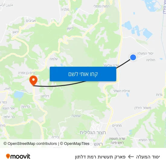 מפת יסוד המעלה לפארק תעשיות רמת דלתון
