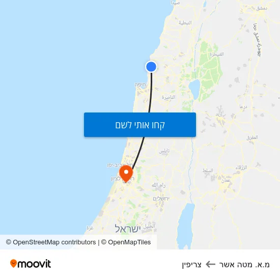 מפת מ.א. מטה אשר לצריפין