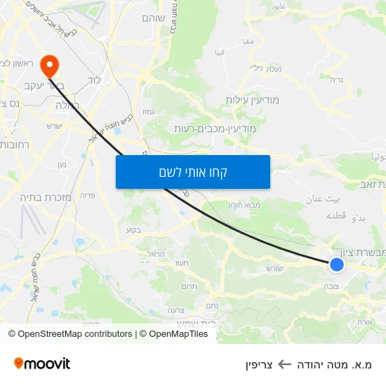 מפת מ.א. מטה יהודה לצריפין