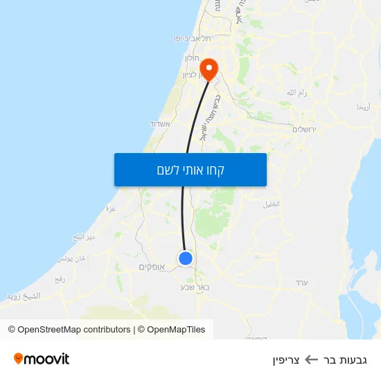 מפת גבעות בר לצריפין