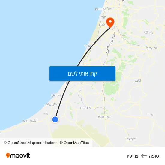 מפת סופה לצריפין