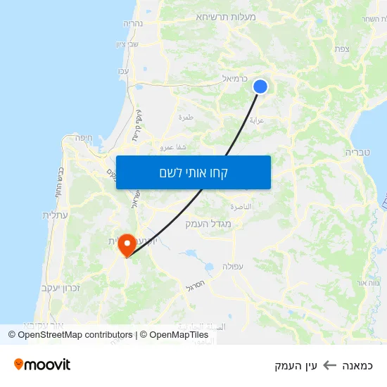 מפת כמאנה לעין העמק