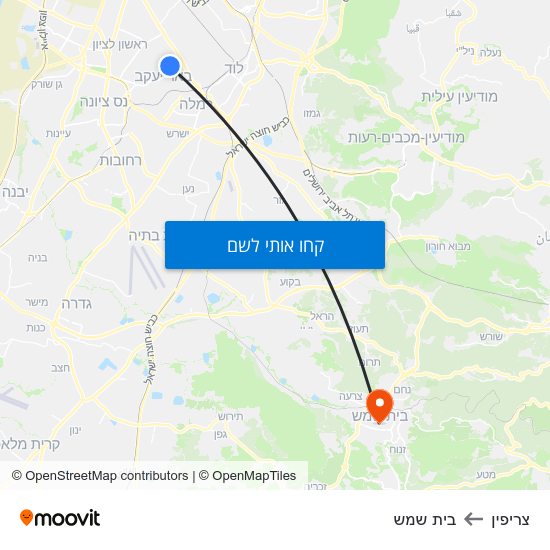 מפת צריפין לבית שמש