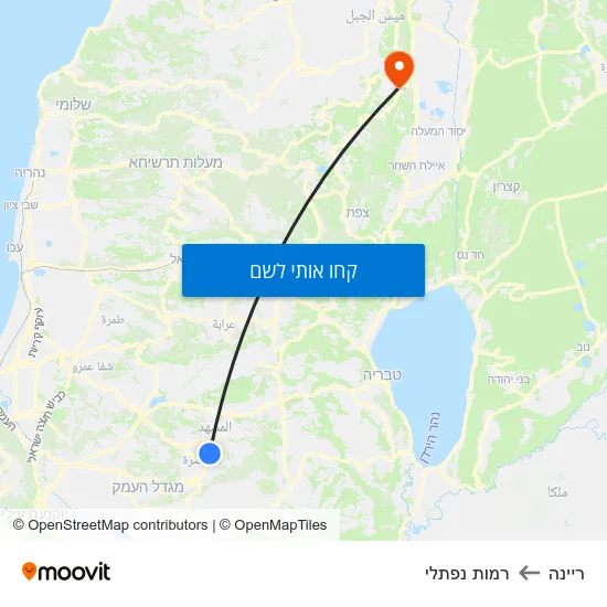 מפת ריינה לרמות נפתלי