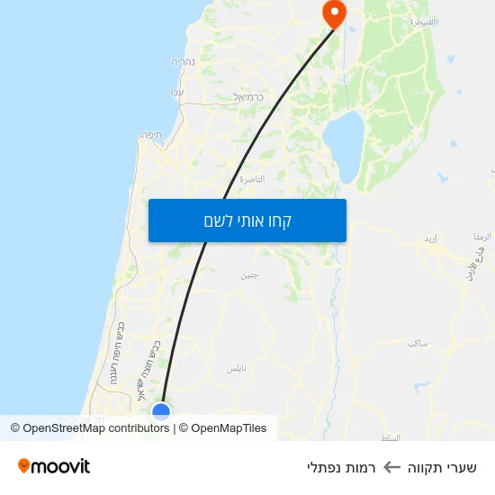 מפת שערי תקווה לרמות נפתלי