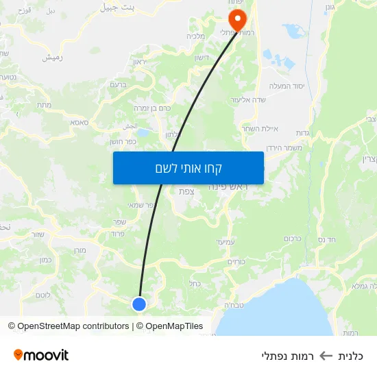 מפת כלנית לרמות נפתלי