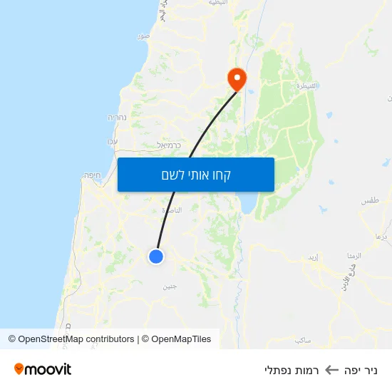 מפת ניר יפה לרמות נפתלי