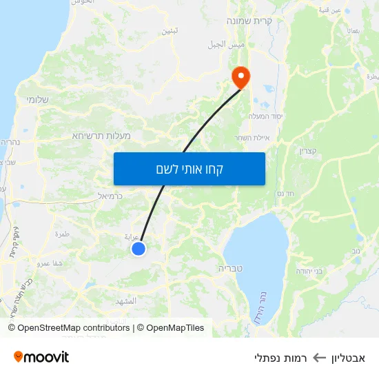 מפת אבטליון לרמות נפתלי