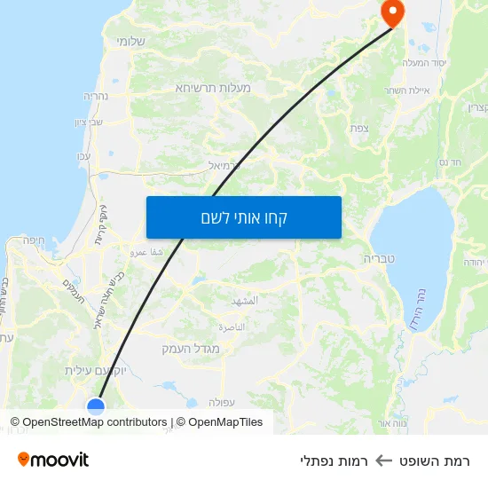מפת רמת השופט לרמות נפתלי