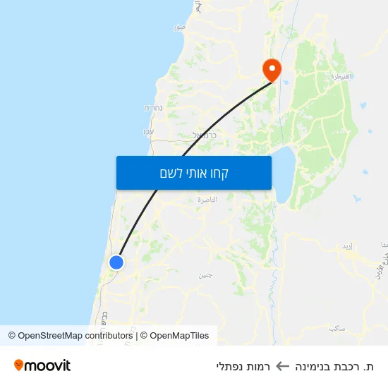 מפת ת. רכבת בנימינה לרמות נפתלי