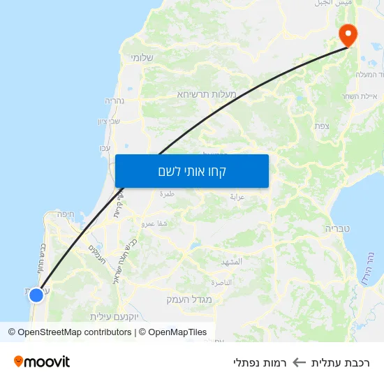 מפת רכבת עתלית לרמות נפתלי