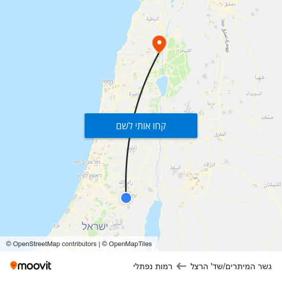 מפת גשר המיתרים/שד' הרצל לרמות נפתלי