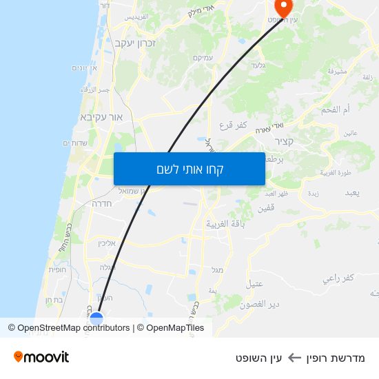 מפת מדרשת רופין לעין השופט