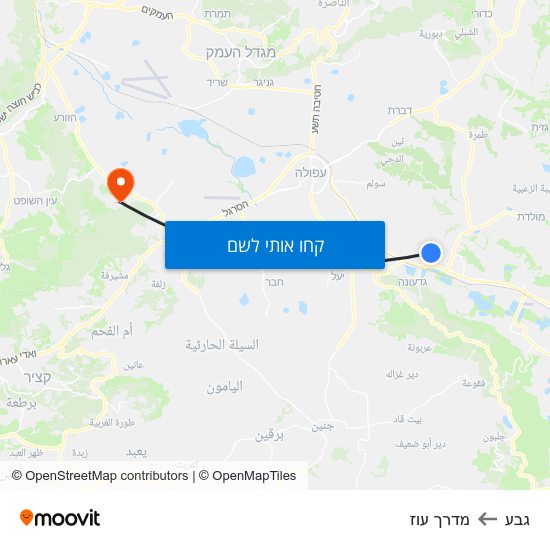 מפת גבע למדרך עוז