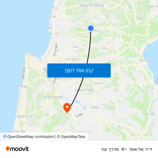 מפת דייר אל-אסד למדרך עוז