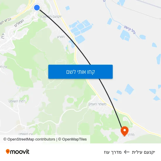 מפת יקנעם עילית למדרך עוז