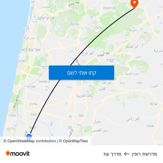 מפת מדרשת רופין למדרך עוז