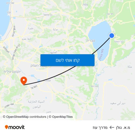 מפת מ.א. גולן למדרך עוז