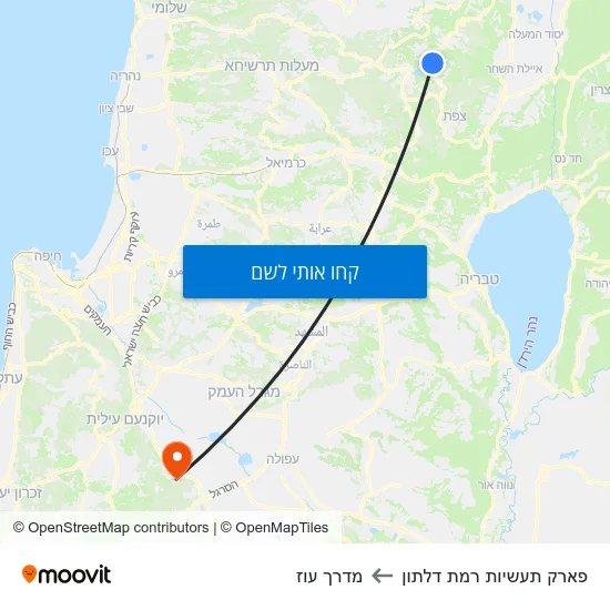 מפת פארק תעשיות רמת דלתון למדרך עוז
