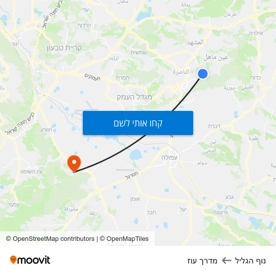 מפת נוף הגליל למדרך עוז