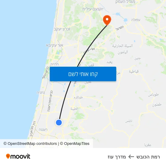 מפת רמת הכובש למדרך עוז