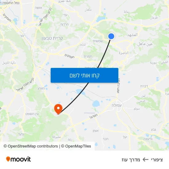 מפת ציפורי למדרך עוז