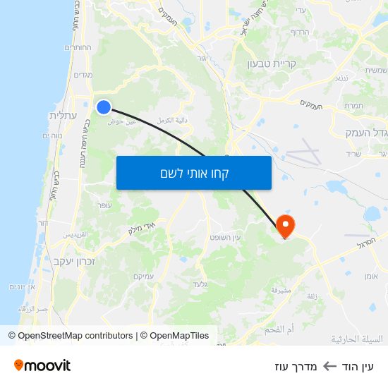 מפת עין הוד למדרך עוז