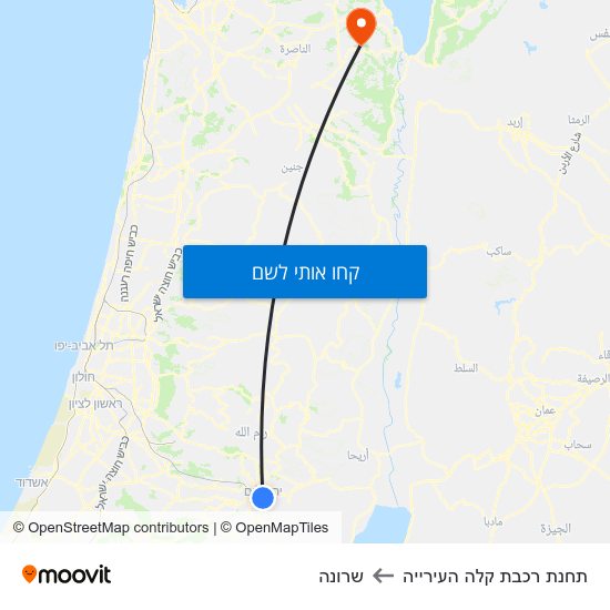 מפת תחנת רכבת קלה העירייה לשרונה