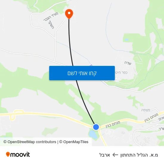 מפת מ.א. הגליל התחתון לארבל