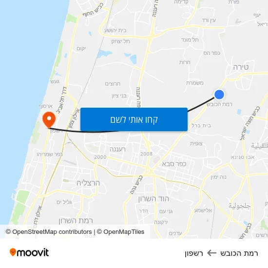מפת רמת הכובש לרשפון
