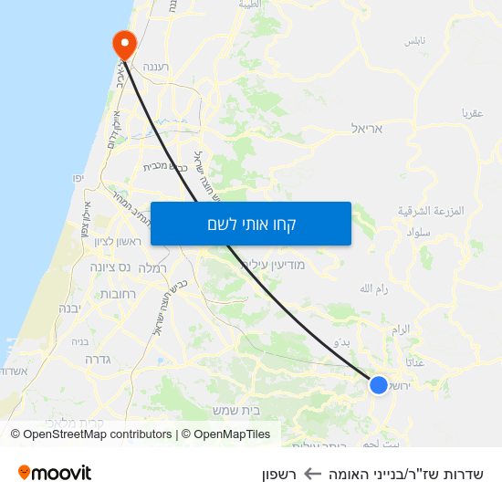 מפת שדרות שז''ר/בנייני האומה לרשפון