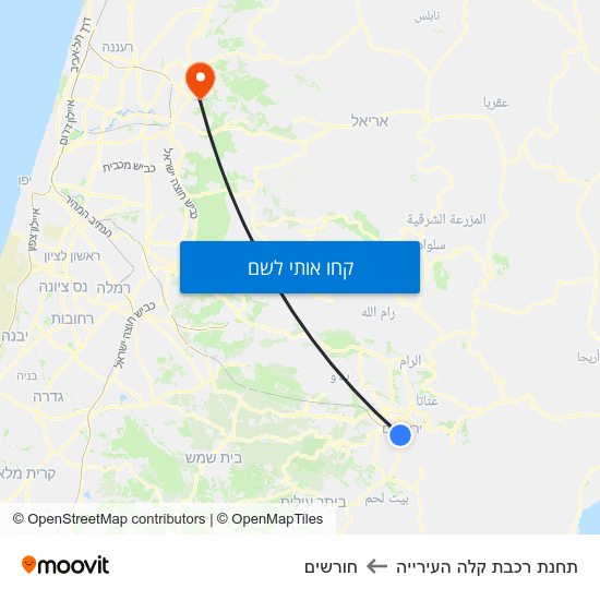 מפת תחנת רכבת קלה העירייה לחורשים