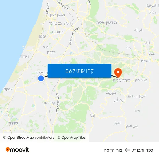 מפת כפר ורבורג לצור הדסה