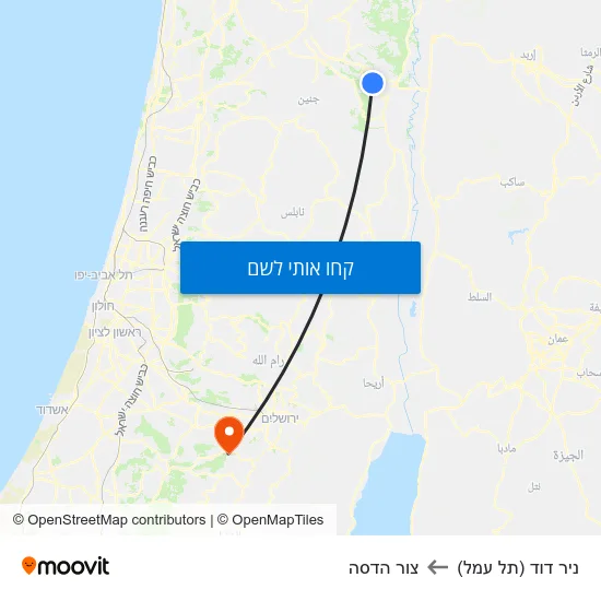 מפת ניר דוד (תל עמל) לצור הדסה