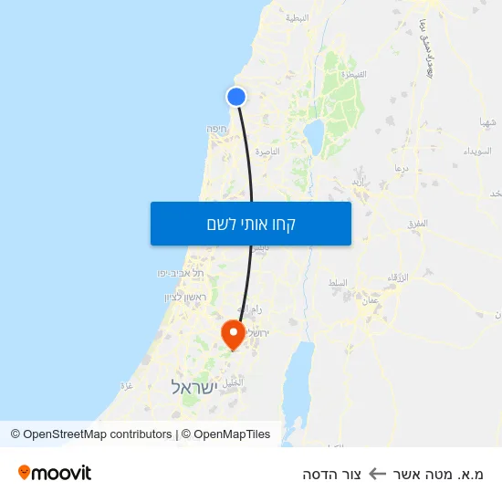 מפת מ.א. מטה אשר לצור הדסה