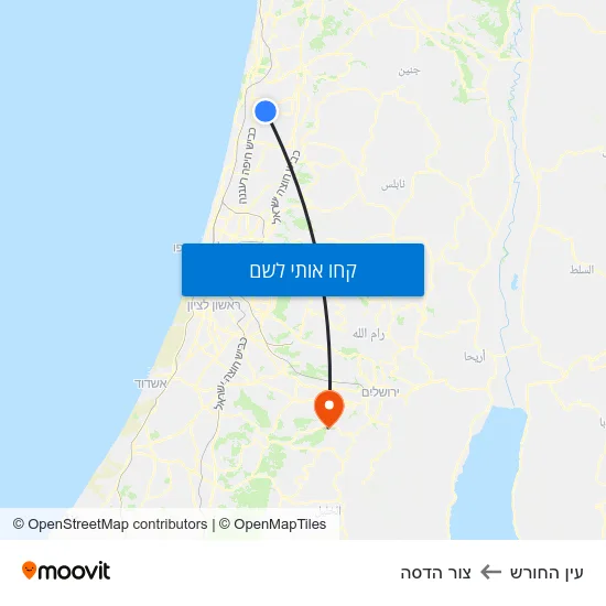 מפת עין החורש לצור הדסה