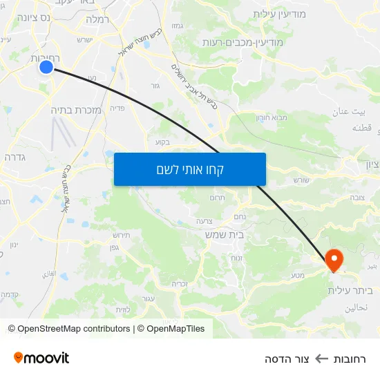 מפת רחובות לצור הדסה