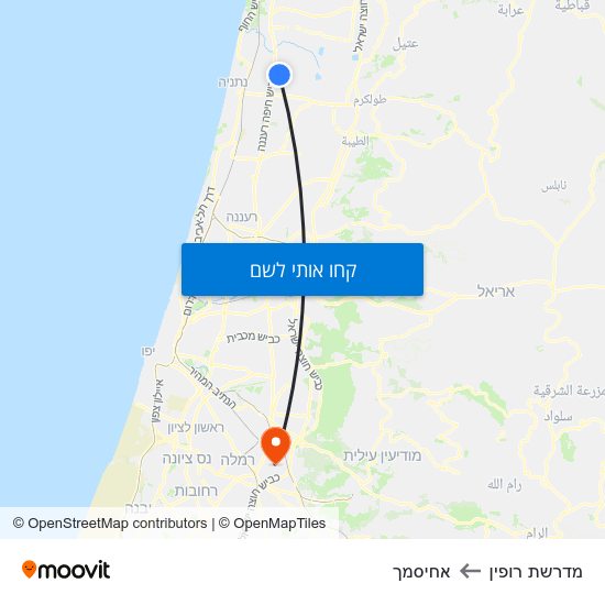 מפת מדרשת רופין לאחיסמך