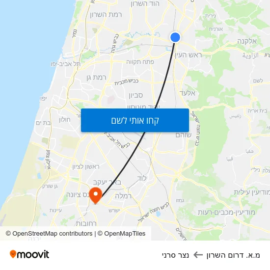 מפת מ.א. דרום השרון לנצר סרני