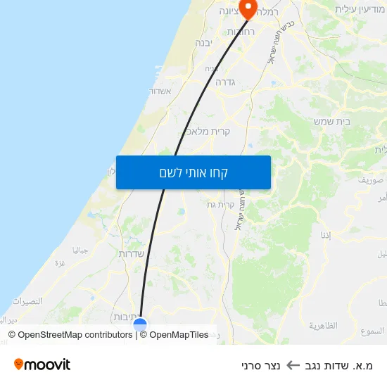 מפת מ.א. שדות נגב לנצר סרני