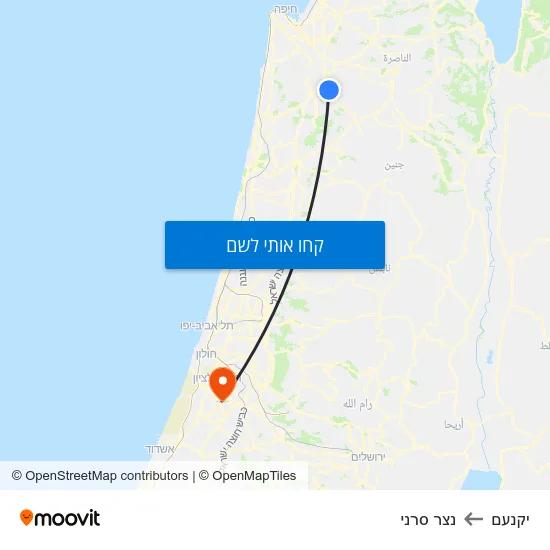 מפת יקנעם לנצר סרני