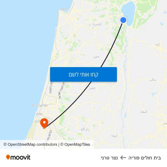 מפת בית חולים פוריה לנצר סרני