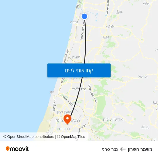 מפת משמר השרון לנצר סרני