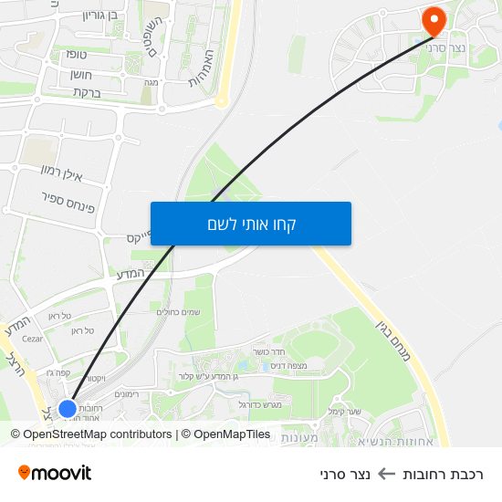 מפת רכבת רחובות לנצר סרני