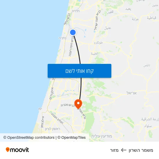 מפת משמר השרון למזור