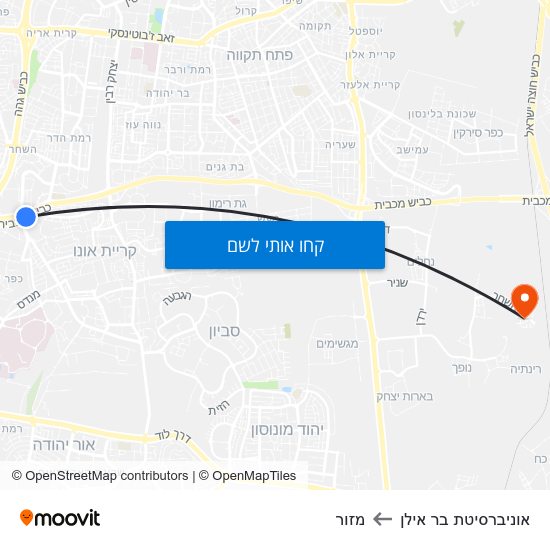 מפת אוניברסיטת בר אילן למזור