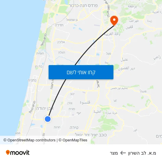 מפת מ.א. לב השרון למצר