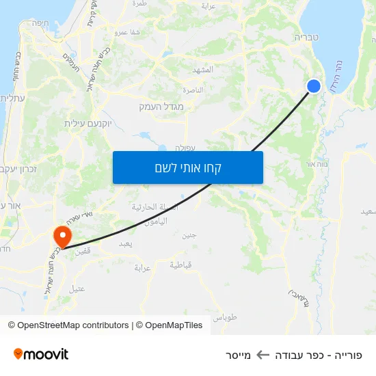 מפת פורייה - כפר עבודה למייסר